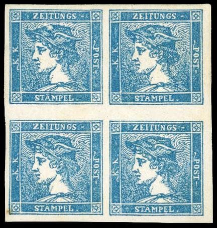 Lombardo-Venetien, Zeitungen, 1851, (3 Cent.) blau