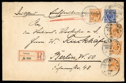 China, Germany, 1889–1900, 20 pfennig blue and 25 
