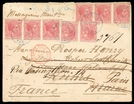 Filipinas, 1880-1882, 2 c. rosa (8 ej.) OB C. MANI