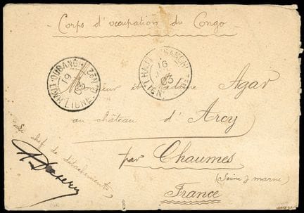 Congo, OUBANGUI postmark on an envelope from a sol