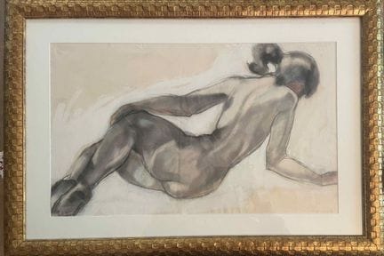 鲍里斯·斯米尔诺夫（1926-1982）
《背影裸女》
粉彩与木炭画，右下角签名
36 x 59 厘