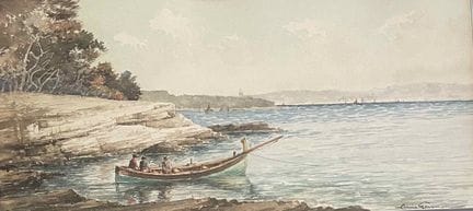 Louis GERMAN (1897-1952)
Il porto di Cannes 
Acque