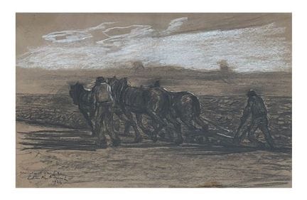 克劳德·菲尔明-戈伊（1864-1944）

《耕作场景》，1924年

纸本粉彩

左下角有签名、