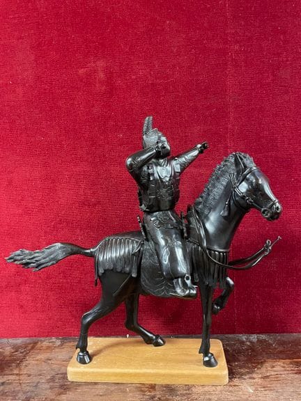 JAPAN 
Archer on horseback 
Bronze sculpture with 