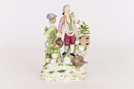 MEISSEN. Michel Victor ACIER. 
Pareja de jardinero