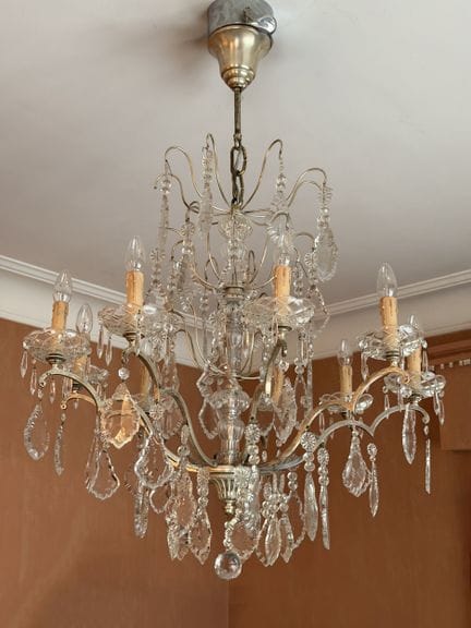 Lampadario a placchette del XIX secolo.
9 bracci.

