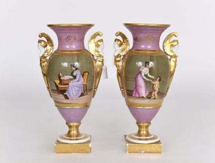 FRANCIA. Siglo XIX.
Par de jarrones de porcelana r