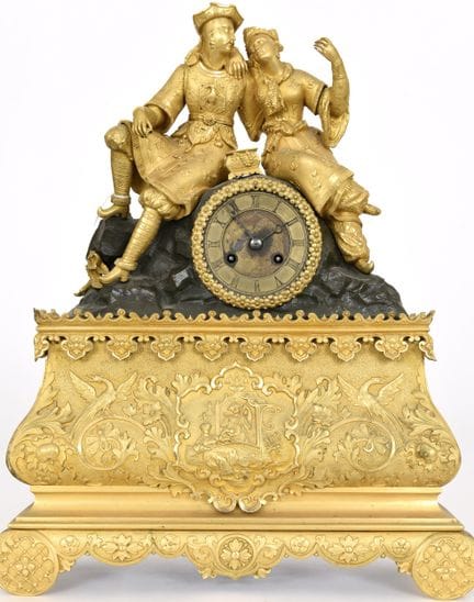 FRANCIA. Época de CARLOS X.
Reloj de bronce dorado
