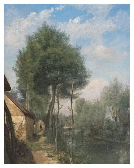 CESAR DE COCK (1823-1904)
Chemin au bord de la riv