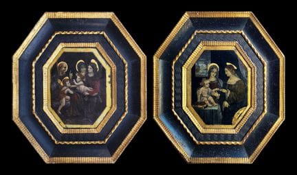 RARE PAIRE DE FIXES SUR VERRE DE LA HAUTE RENAISSA