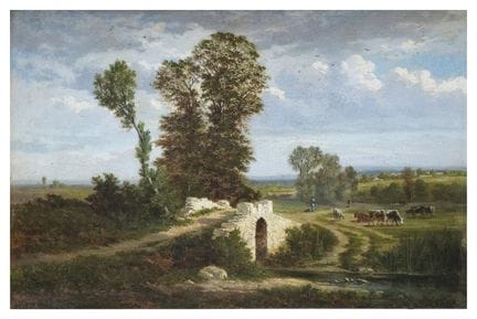 AUGUSTE ALLONGÉ (1833-1898)
Le vieux pont de pierr