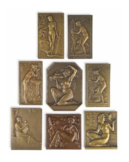 COLECCIÓN DE 8 PLACAS DE ART NOUVEAU Y ART DÉCO


