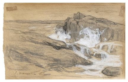 ESCUELA FRANCESA, SIGLO XIX
Olas sobre las rocas

