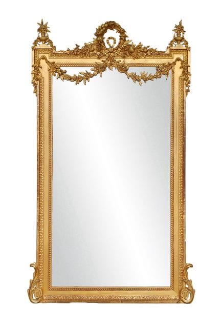 GRAND MIROIR DE TRUMEAU DE STYLE LOUIS XVI


En bo