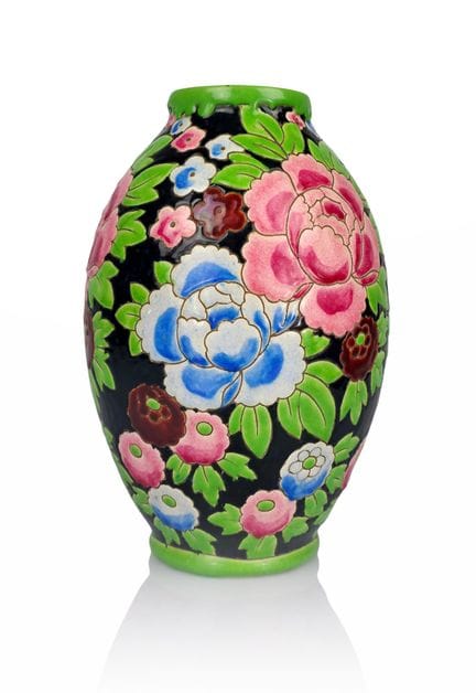 CHARLES CATTEAU (1880-1966)
Vase aux pivoines

En 
