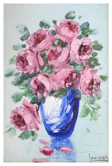 ITALO GIORDANI, XXème SIECLE
Nature morte aux rose