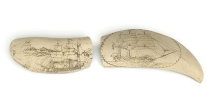 ARTE POPULAR MARÍTIMO, SIGLO XIX
Dúo de «scrimshaw
