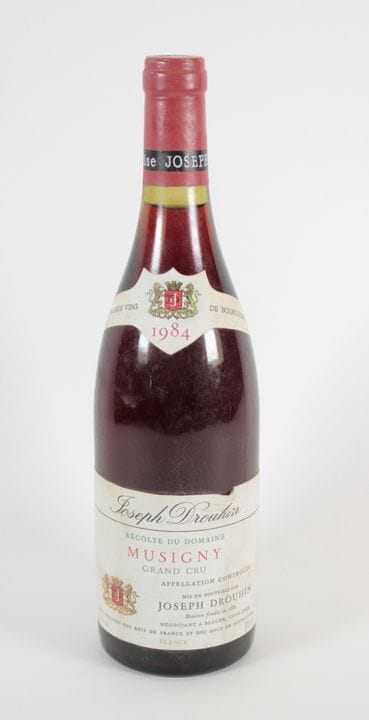 A bottle of Musigny. Joseph Drouhin. 1984 vintage.