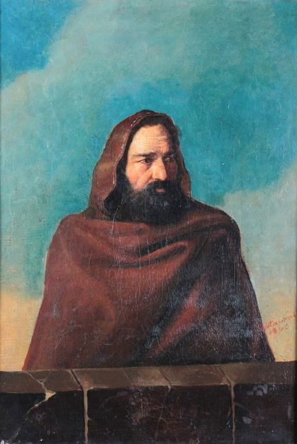 19th-Century School
Portrait of a Monk.
Oil on can