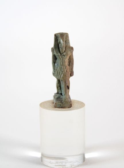 Amulet of Thoth-Ibis.
Siliceous faience with blue-