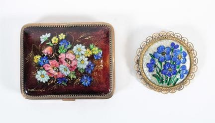 LIMOGES - A set with polychrome enamel decoration,