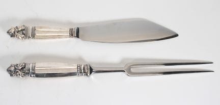JANSEN Georg - Two ACORN-model serving spoons in 9