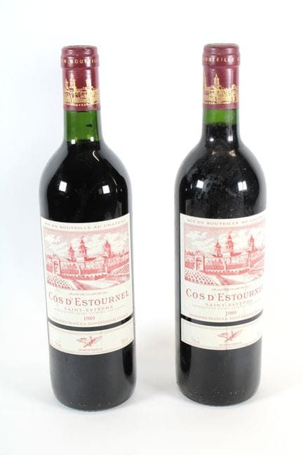 Two bottles of Cos d'Etournel. Saint-Estèphe. 1989