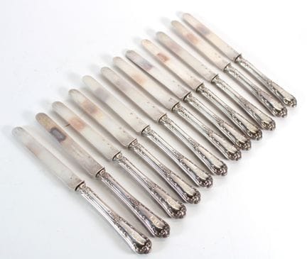 Box set containing 12 fruit knives, with blades ma