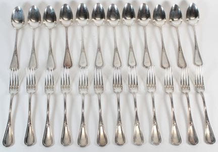 A 950°° silver tableware set consisting of 12 spoo