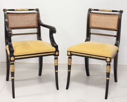 A set consisting of five armchairs and four chairs
