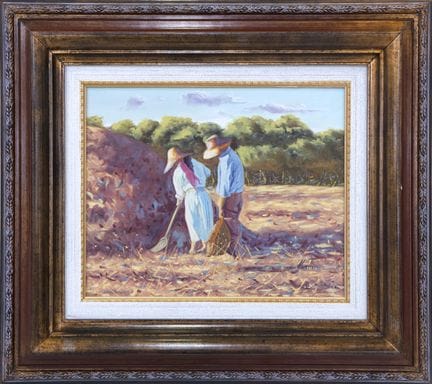 David MORETTI (XX secolo) 
"LAVORI AGRICOLI"
Olio 