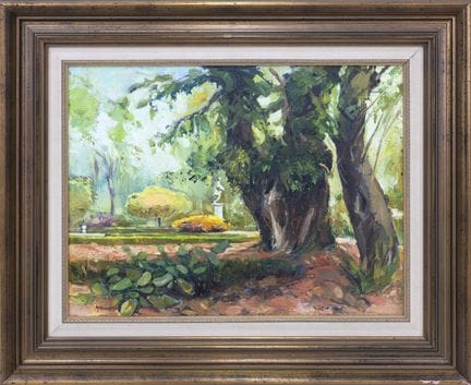 "GIARDINO ALBERATO" FIRMATO M. RECUERO
Olio su tel
