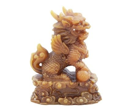 HANDGESCHNITZTER FU-LÖWE AUS SHOUSHAN-STEIN. CHINA