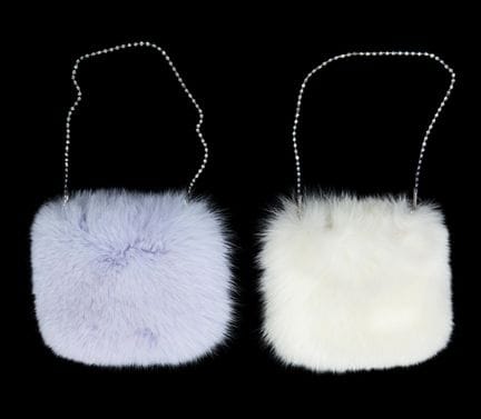 TWO FOX-BACK LEATHER BAGS, ONE LIGHT GRAY AND ONE 