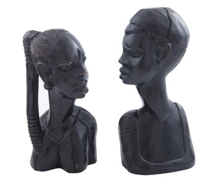 COPPIA DI SCULTURE INTAGLIATE A MANO IN EBANO
Copp