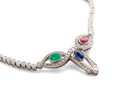 Hochkarätiges Brillant-Collier aus 585 Weißgold, m