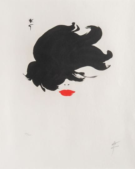 Litografia, René Gruau (1909-2004), “Rouge Baiser 