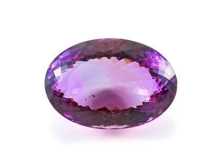 Améthyste ovale, 131,2 ct, accompagnée d'un petit 