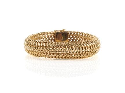 Bracciale largo 15 mm con motivo a doppia maglia i