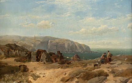 Painting, Henry Jutsum, "View of the Sea", Mid-19t