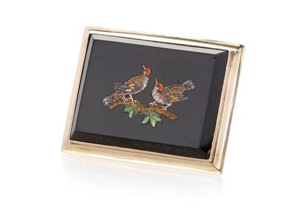 Broche ancienne en micromosaïque signée, Italie 19