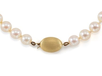 Akoya-Zuchtperlen Collier 45,5 cm mit 585 Gelbgold