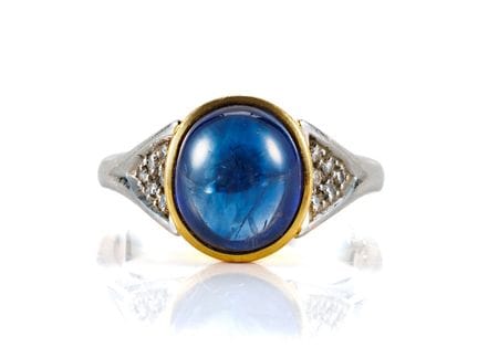 Elegante anello da donna in platino e oro giallo c