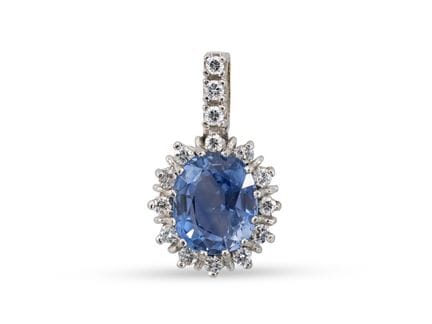 Saphir-Brillant-Anhänger aus 585 Weißgold

Dezente