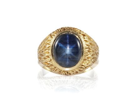 Anello classico a fascia in oro giallo 585 con zaf