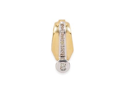 Pendant in 585 Yellow Gold and White Gold with Bri