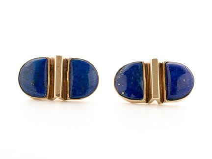 Boutons de manchette en or jaune 585, avec lapis-l