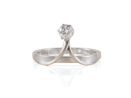 Elegante anello da incastonare in oro bianco 585 c