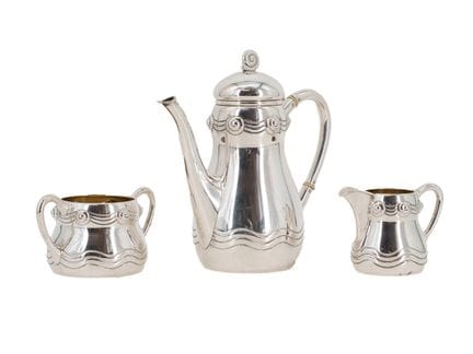 Servizio da caffè Art Déco, argento, Danimarca 191