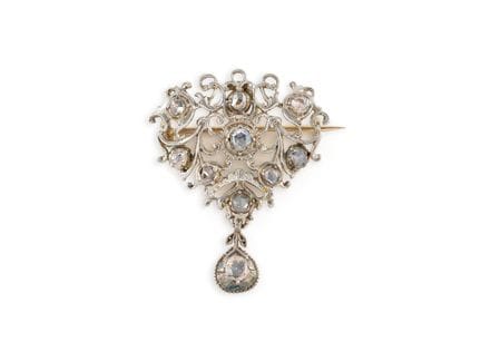 Broche ancienne du XVIIIe/XIXe siècle ornée de 10 